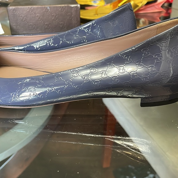 Gucci Vernice Microguccissima Ballet Flats Uniform Blue - Picture 6 of 9